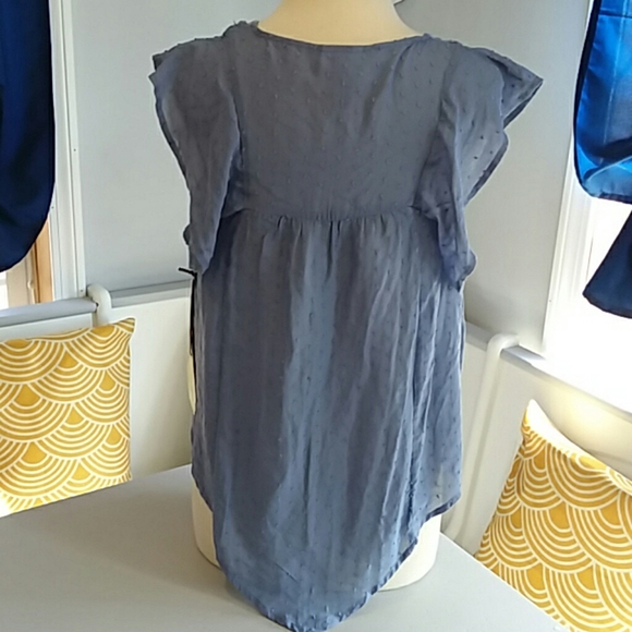 Knox rose boho tassle paisly periwinkle blouse - Picture 5 of 8